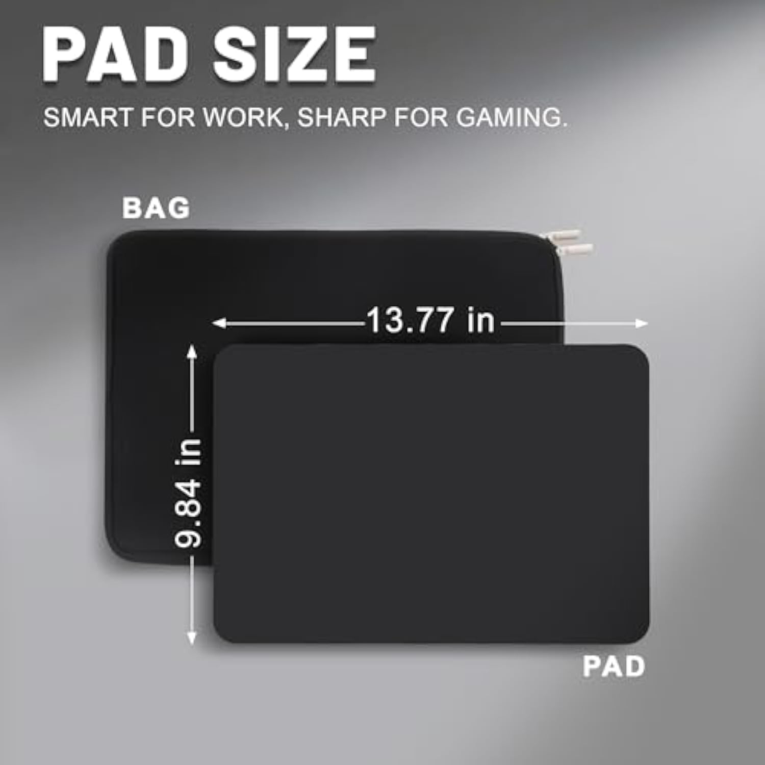 Glass Gaming Mouse Pad-13.8''X9.8''| Non-Slip Base, Ultra-Smooth Gaming & Office Mouse Pad- Professional Precision Mat For Esports, Quiet Movement, Black