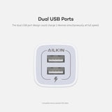 2-Pack USB Wall Charger, 2.1A Dual Port Quick Charger for iPhone & Samsung