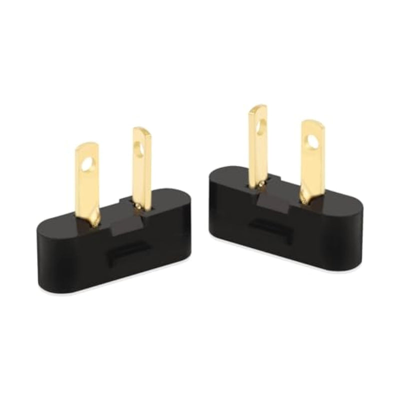 2 Pin Black Speaker Cable, 1 Inch, 2 Count, Male-To-Male, Compatible With Pioneer, Akai, Allied Radio Shack Receivers