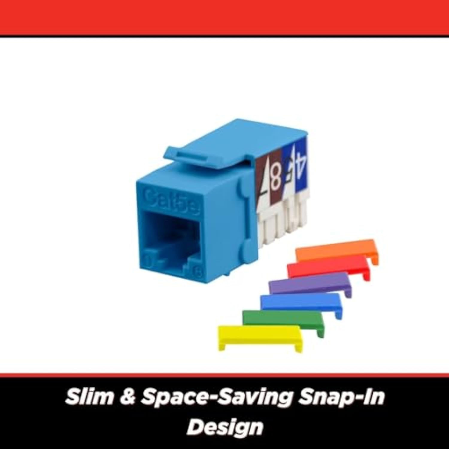 S45-3590Bl Cat5E Unshielded 90 Degree Keystone Jack - Blue - 25-Pack - 8100937