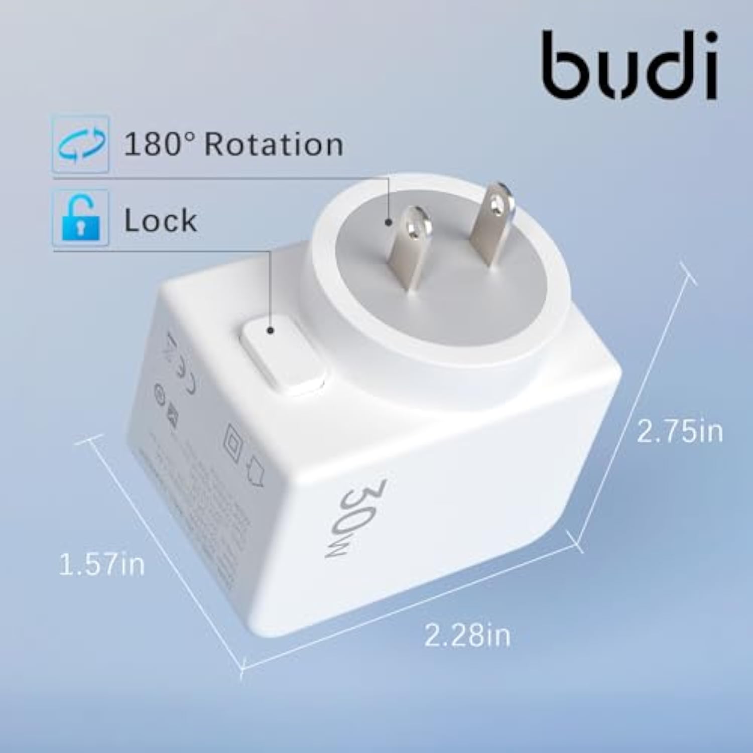 180° Rotating Plug Wall Charger Plug Power Adapter With Pd 30W Usb-C Charger Block- Usb Power Adapter Charging Adapter For Iphone15/15Plus/15Pro/15Pro Max,14/13/12 Series, Galaxy, Pixel 4/3, Ipad