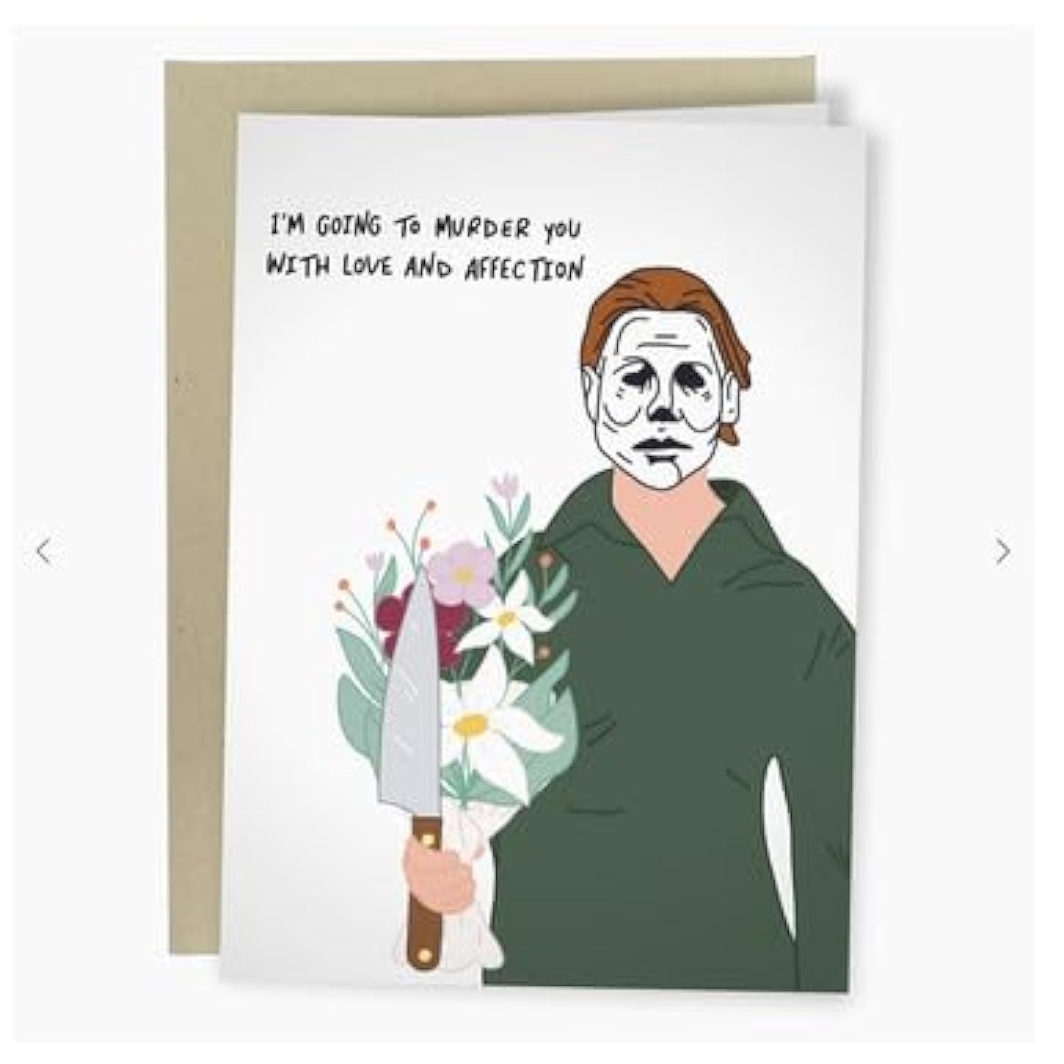Funny Anniversary Card For Husband Or Wife - October Halloween Birthday Card - Valentine'S Day Card For Him Or Her - Murder You With Love And Affection - Halloween Card For Adults