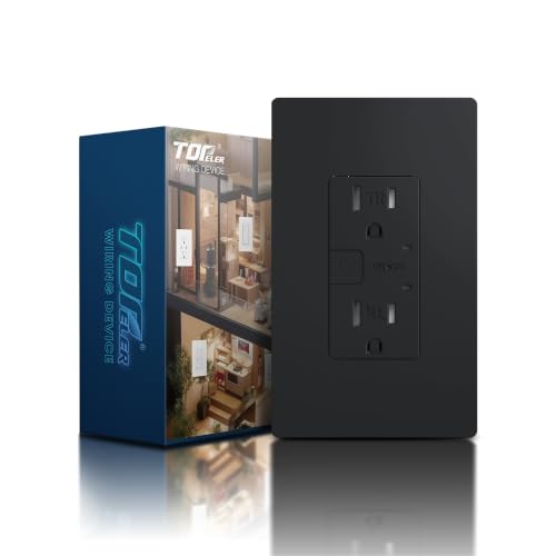 Black Smart Electrical Outlet, Smart Wi-Fi Outlet With Individually Controlled, 15Amp Receptacle With Remote Control, Compatible With Google Home & Alexa, Etl&Fcc Certified, 2.4G Wifi Only
