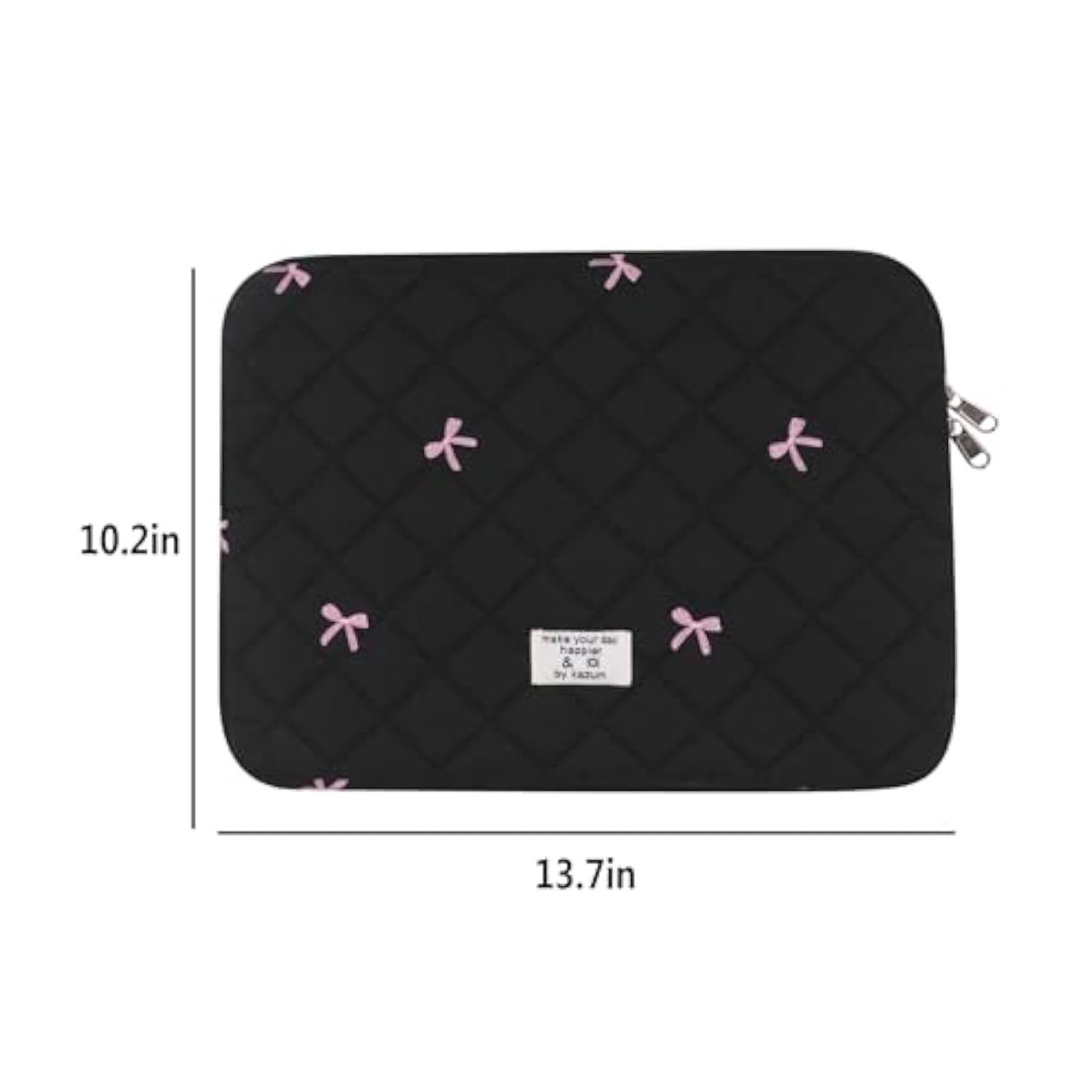 13-14 Inch Puffy Laptop Storage Bag Cute Bow Graphic Tablet Sleeve Carrying Case Computer Bag Protective Cover Pouch
