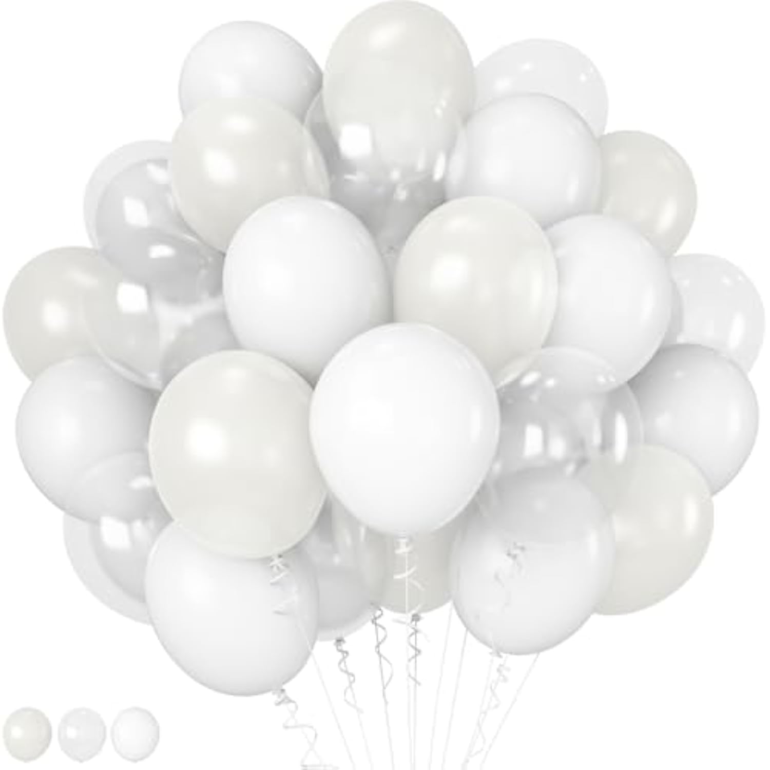 Pearl White Balloon Set: 12" Latex Party Decorations (35pcs)