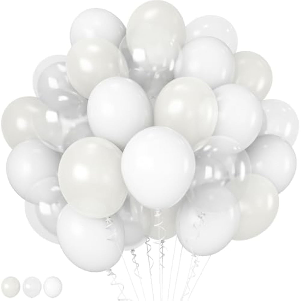 Pearl White Balloon Set: 12" Latex Party Decorations (35pcs)