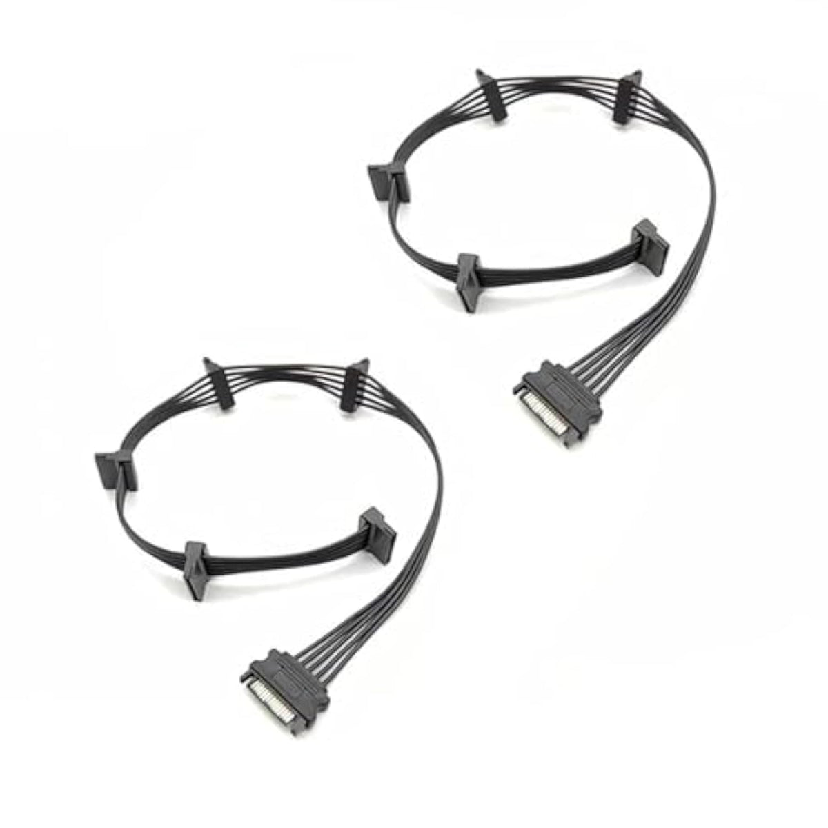 2 Pack 15 Pin Sata To 5 Sata Power Splitter Extension Cable For Hddssd - 21 In