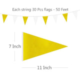 50 Feet White Yellow Pennant Banner Flags String, 30 Pcs Bunting Flag For Birthday, Party, Shops, Outdoor And Indoor Decorations, Festival Celebration, 1 Pack (1)