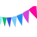Pre-Assembled Rainbow Banner Buntings, Felt Fabric Pennant Banner Multicolor For Birthday Or Classroom
