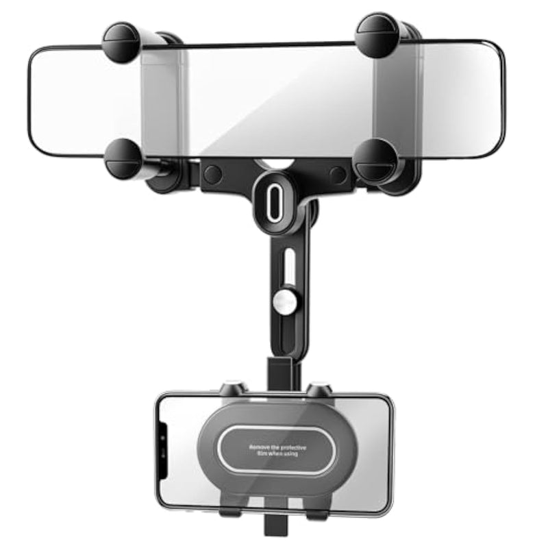 Rear View Mirror Phone Holder, 2023 Rotatable And Retractable Car Phone Mount, Cell Phone Holder Car Fit For Iphone 11 12 13 14 Pro Max Samsung All Phone