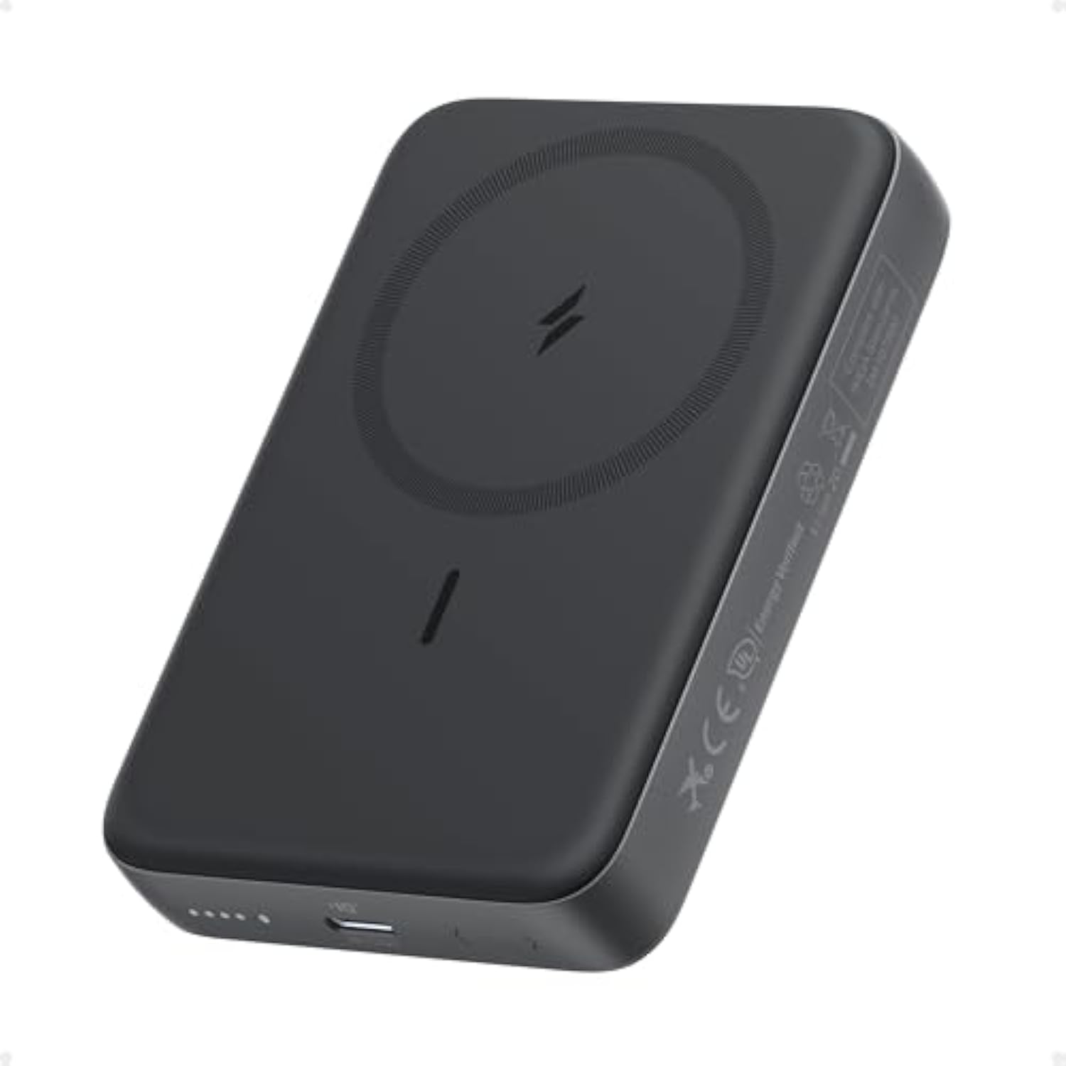 ANKER Zolo Magnetic Power Bank, Compact 10,000mAh Wireless Portable Charger with 30W Max Fast Charging, Skin-Friendly and Durable Battery Pack, for iPhone 16/15/14 Series, AirPods, and More
