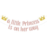Little Princess Banner Baby Shower Decorations Crown Welcome Baby Supplies
