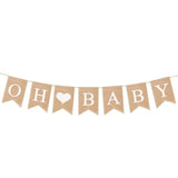 Baby Burlap Banner, Rope 78 Inch Oh Baby Burlap Banner Backdrop Baby Sign For Baby Shower Decorations