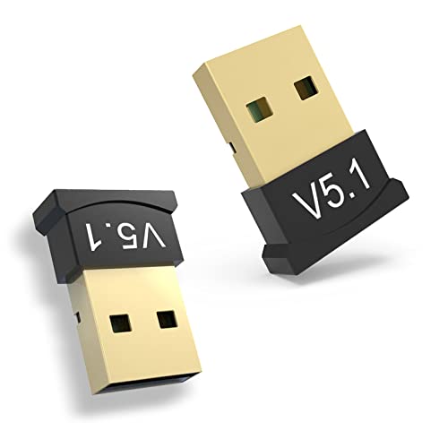 2 Pack Bluetooth Adapter For Pc, Usb Bluetooth Adapter 5.1 Edr, Bt Dongle Wireless Receiver For Speaker, Mouse, Keyboard, Headphones Compatible With Win10/11