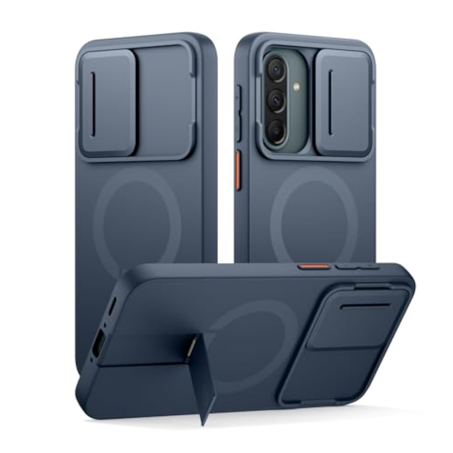 Samsung Galaxy A37/A36 5G Case with MagSafe Compatibility, Shockproof Bumper Cover, Slim Magnetic Protective Case, Camera Cover, and Adjustable Metal Kickstand, Blue