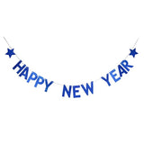 Happy New Year 2025 Banner - Merry Christmas Banner New Year'S Eve Party Props Bunting - Home Holiday Decorations Sign(Blue)