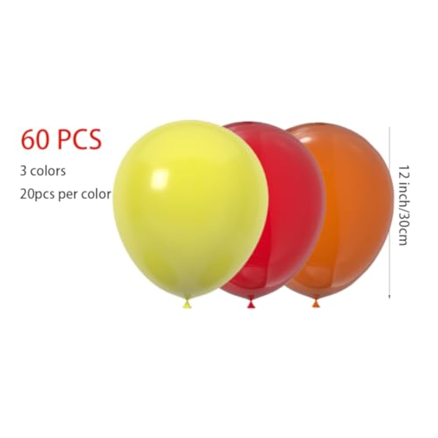60 Pcs 12 Inch Yellow Orange Red Latex Balloons Thanksgiving Fall Party Decor