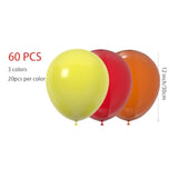 60 Pcs 12 Inch Yellow Orange Red Latex Balloons Thanksgiving Fall Party Decor
