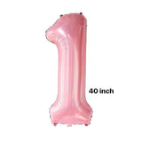 40 Inch Pink Crown Number 1 Balloons Set 1St Birthday Girls Party Decorations