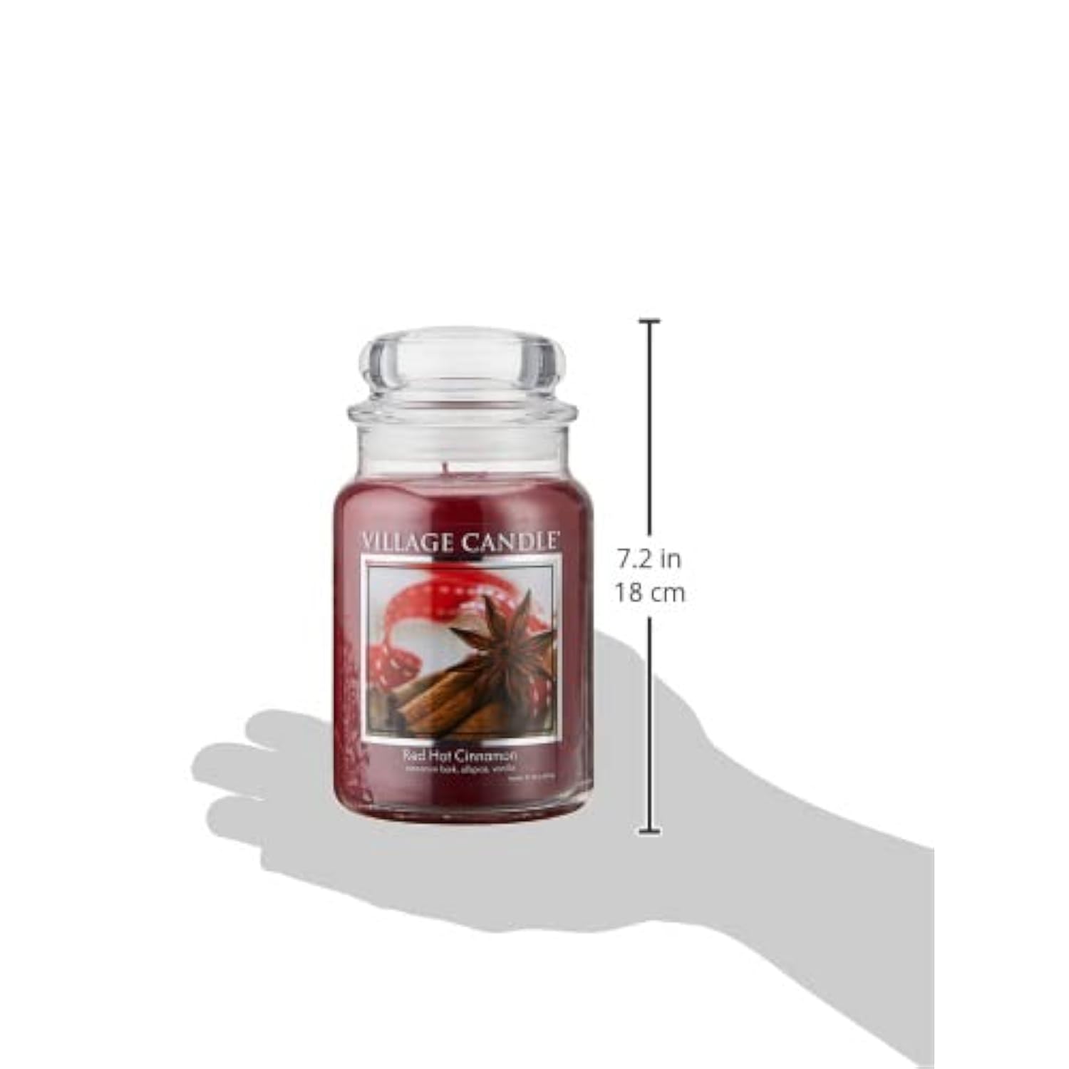 Red Hot Cinnamon Large Glass Apothecary Jar Scented Candle, 21.25 Oz, 21 Ounce