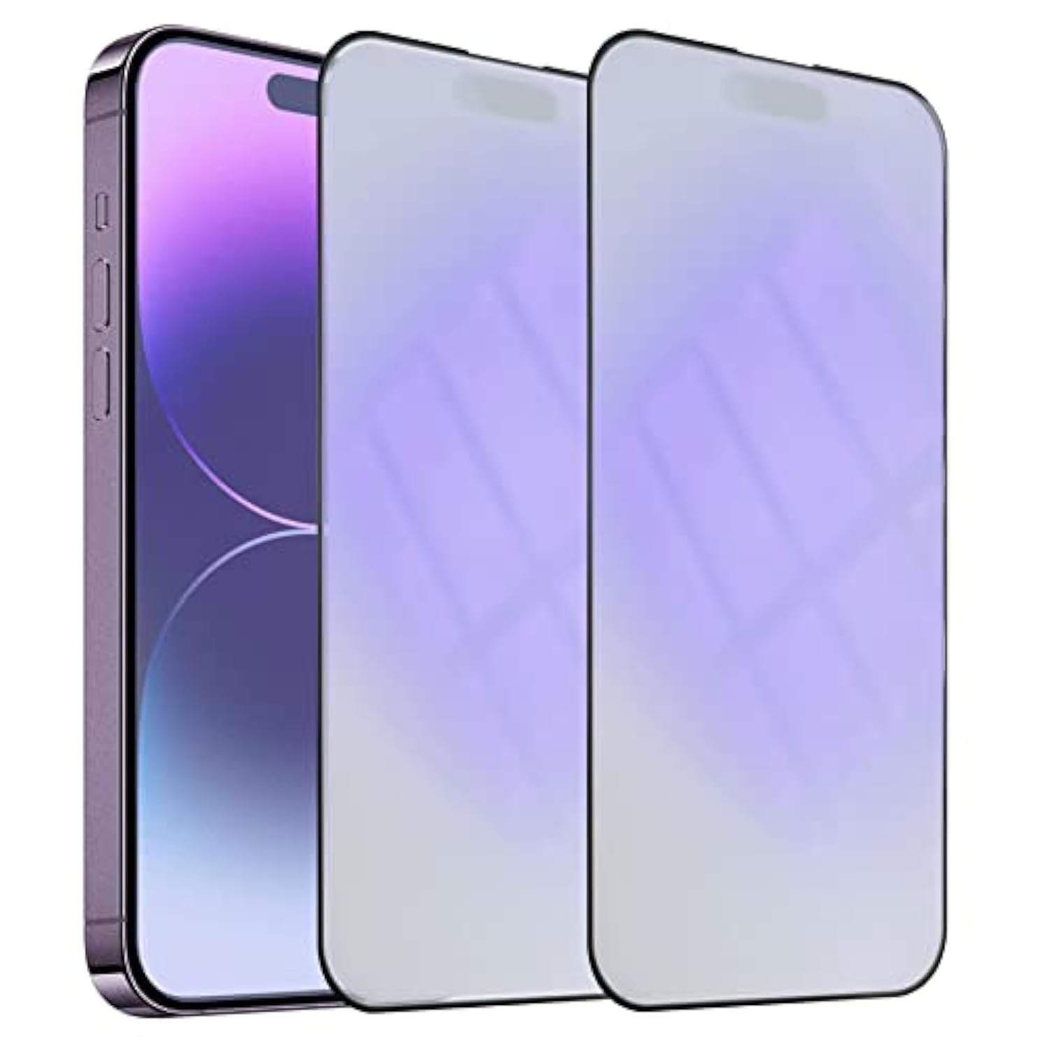2 Pack Matte Anti-Blue Light Eye Protection Screen Protector For Iphone 14 Pro, Anti-Glare Blue-Light Blocking Tempered Glass Film 6.1", Scratch Resistant, Anti-Fingerprints, Full Coverage