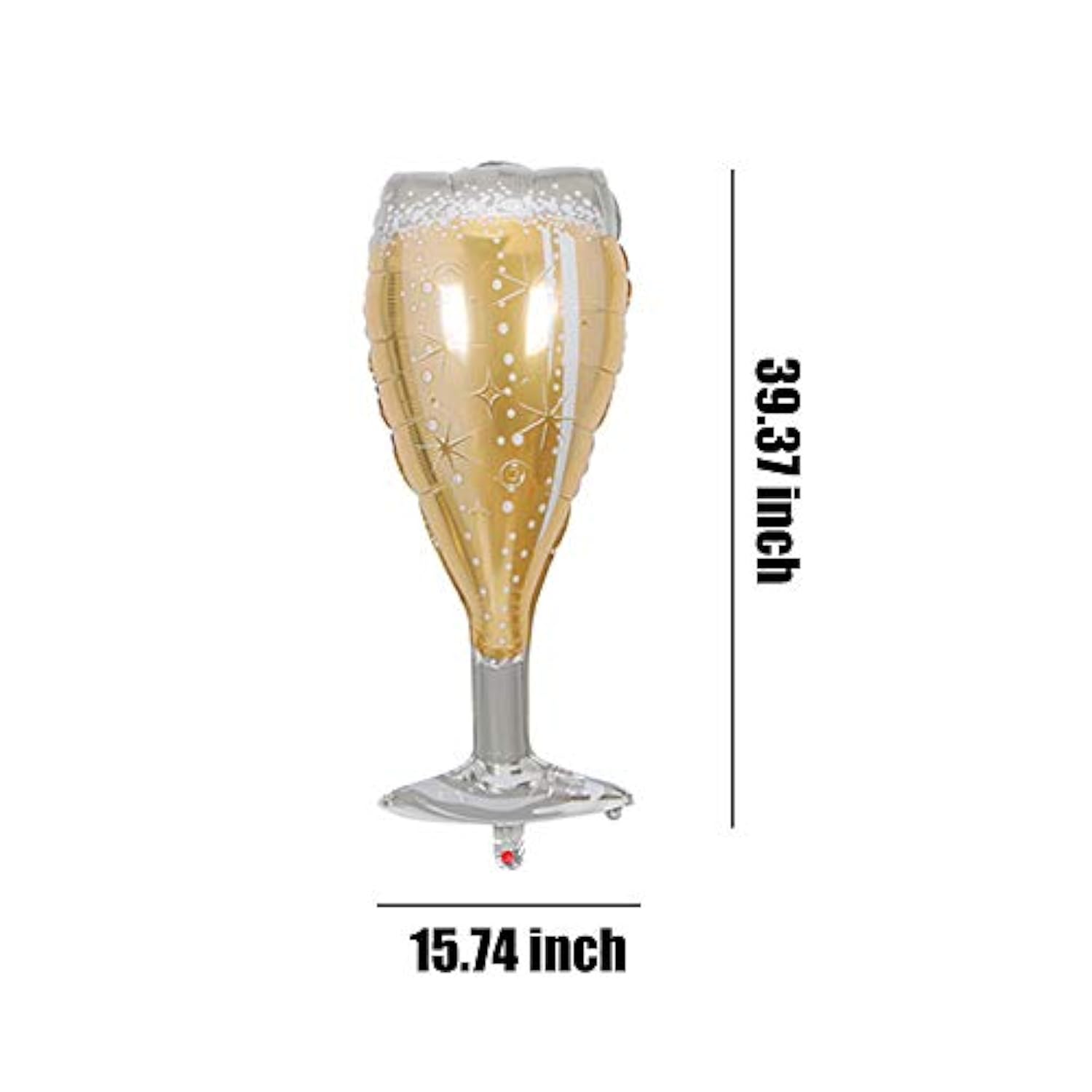 4PCS Champagne Bottle & Glass Mylar Balloons for Birthday, Wedding, Bachelorette and Party Decor