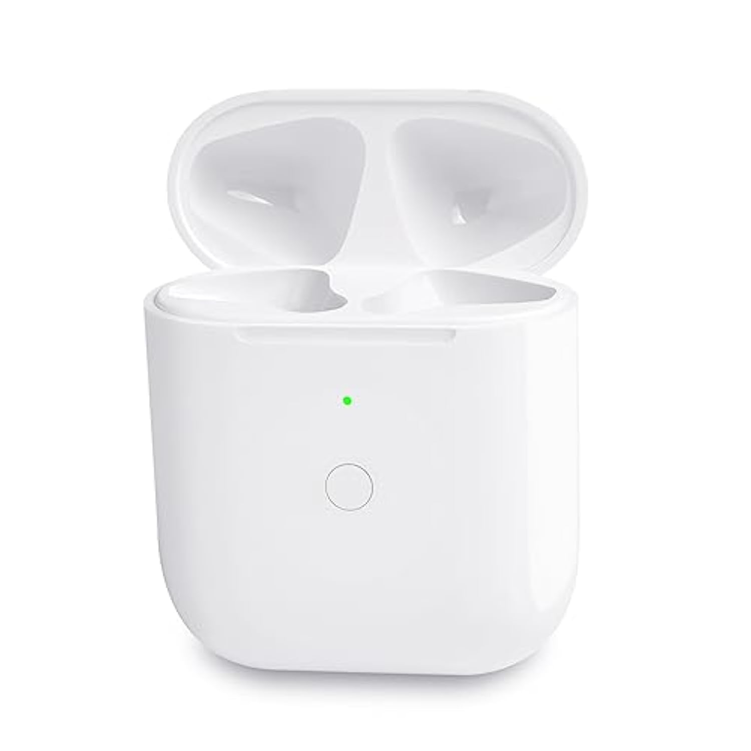 Wireless Charging Case Compatible With Airpods 2Nd And 1St Generation, Replacement Charger Case Only With Bluetooth Pairing Sync Button - White (No Earbuds)