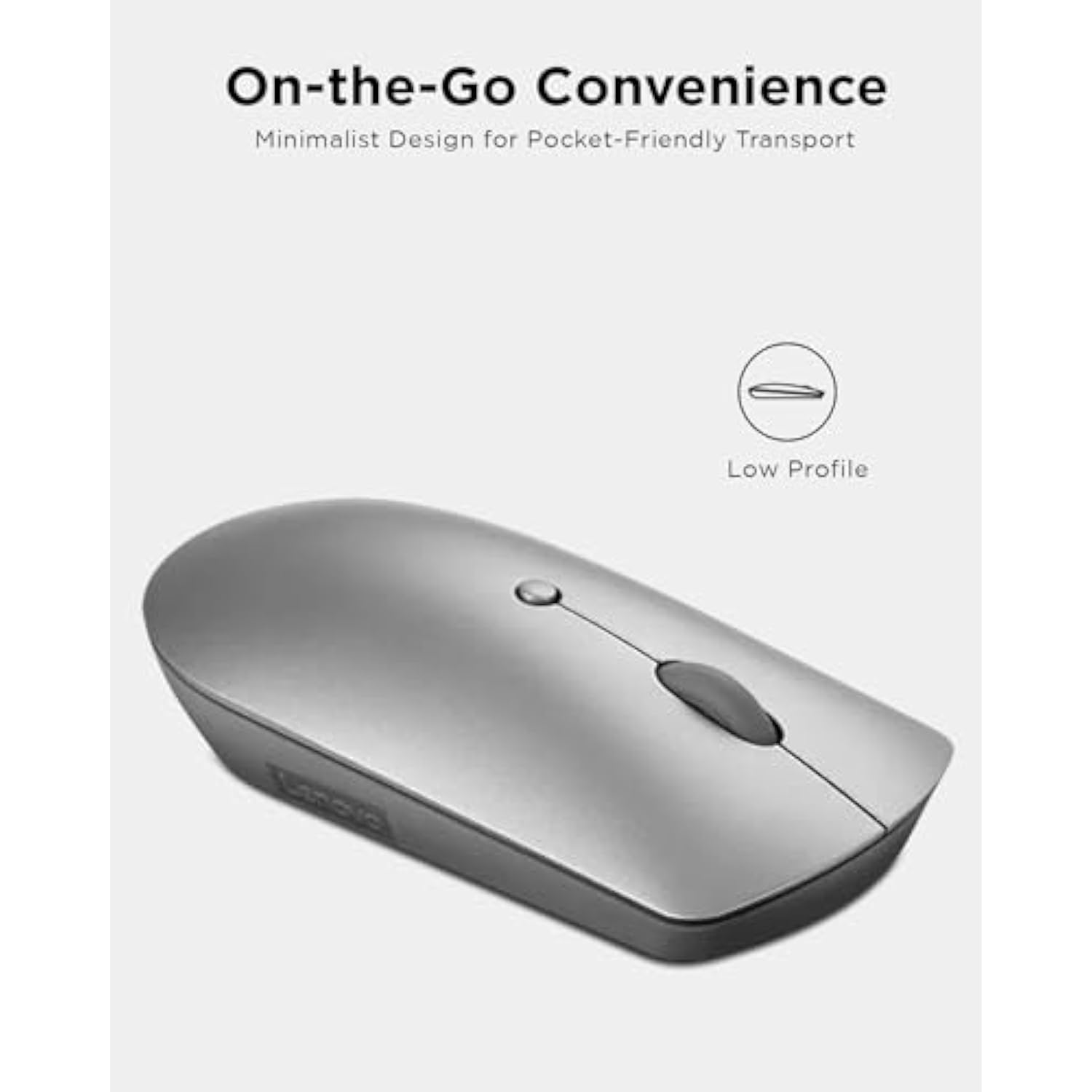 Lenovo 600 Bluetooth Silent Mouse, Blue Optical Sensor, Adjustable DPI, 4 Butt