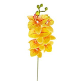 2Pcs Real Touch Artificial Phalaenopsis Orchids Spray Fake Wedding Flowers Faux Orchids Stems Home Wedding Table Decor (Yellow)