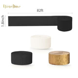 6 Rolls Black Gold Crepe Paper Streamers 82ft Party Decorations