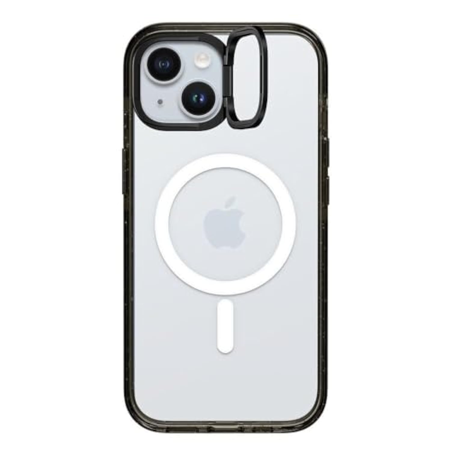 Impact Ring Stand Case For Iphone 15 [3X Military Grade Drop Tested / 6.6Ft Drop Protection/Compatible With Magsafe] - Clear Black