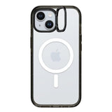 Impact Ring Stand Case For Iphone 15 [3X Military Grade Drop Tested / 6.6Ft Drop Protection/Compatible With Magsafe] - Clear Black