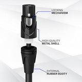 LyxPro 1.5 Feet Right Angle XLR Male to Female 3 Pin Mic Cord for Powered Speakers Audio Interface Professional Pro Audio Performance Camcorders DSLR Video Cameras and Recording Devices - Black