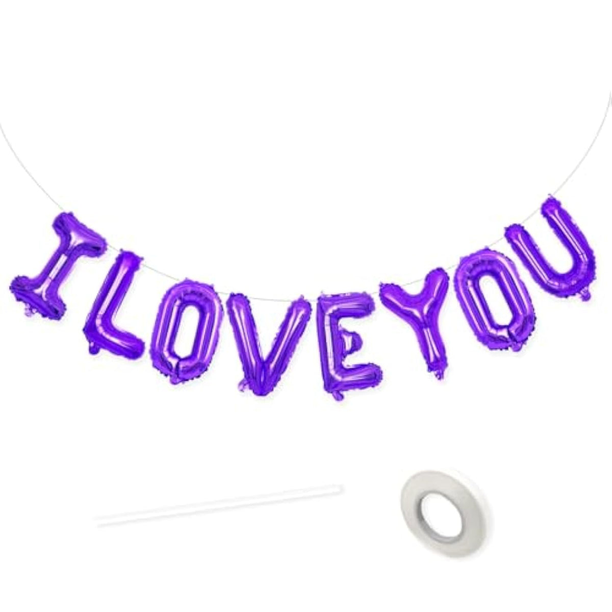 16 Inch I Love You Balloons Purple, I Love You Banner Letters Foil Balloons For Valentine Decorations For Him Her Home Love Wedding Anniversary Birthday Party Bridal Shower Decorations Supplies