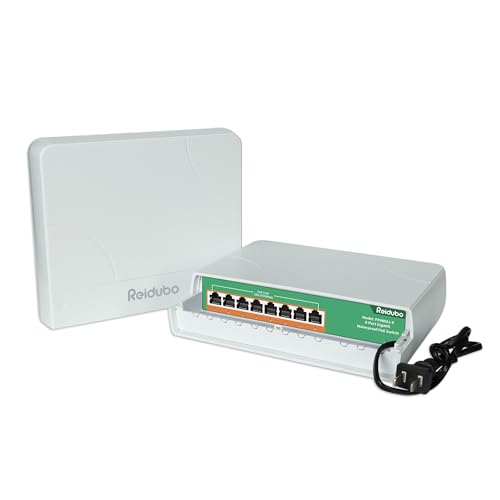 8 Port Gigabit Poe Switch Waterproof, 1000 Mbps 8 Poe+ Ports 120W, Ieee802.3Af/At Power Over Ethernet Unmanaged Outdoor Network Switch, Plug & Play