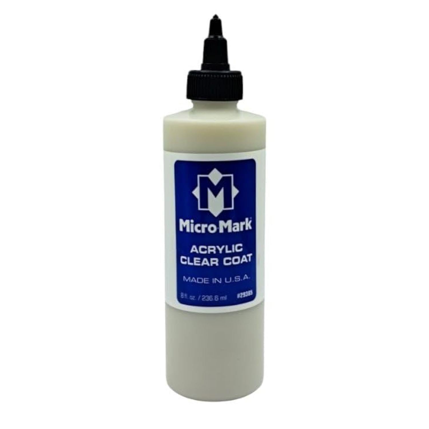 Micro-Mark Acrylic Clear Coat – 8 fl oz / 236 ml, Transparent Protective Finish for Model Trains, Miniatures, Dioramas, and Scale Hobby Projects, Satin Finish