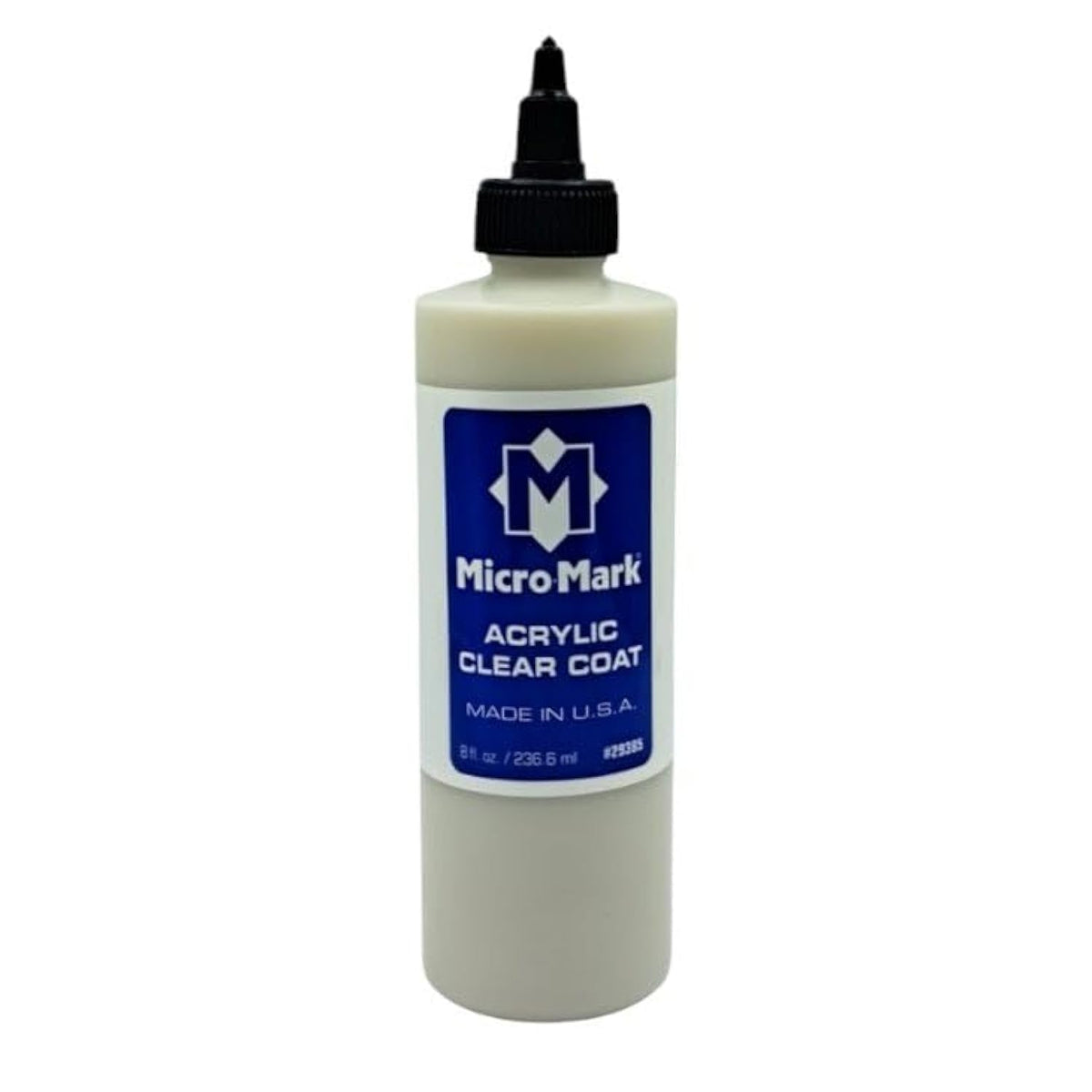Micro-Mark Acrylic Clear Coat – 8 fl oz / 236 ml, Transparent Protective Finish for Model Trains, Miniatures, Dioramas, and Scale Hobby Projects, Satin Finish