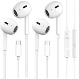 2 Pack Usb C Headphones For Iphone 15, Wired In-Ear Earphones Type C Earbuds With Mic & Volume Control Compatible With Iphone 16/15 Pro/Pro Max, Ipad Pro, Most Usb C Jack Device