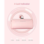 Portable Charger Usb C Power Bank 4500Mah Small Portable Phone Charger Android Compact Plug In Battery Pack Portable Compatible With Iphone 15, Samsung Galaxy, Moto, Lg, Pixel, Pink