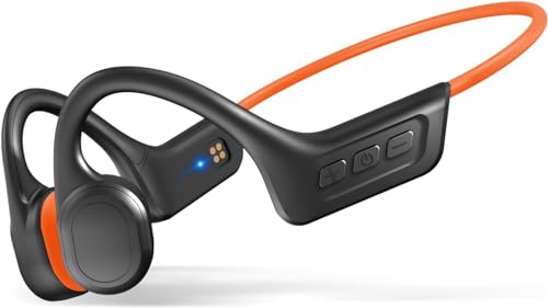 Bone Conduction Headphones, Open Ear Bluetooth 5.3 Headphones, Bone Conduction Earbuds with Mic, IPX7 Waterproof Sports Earphones for Running,
