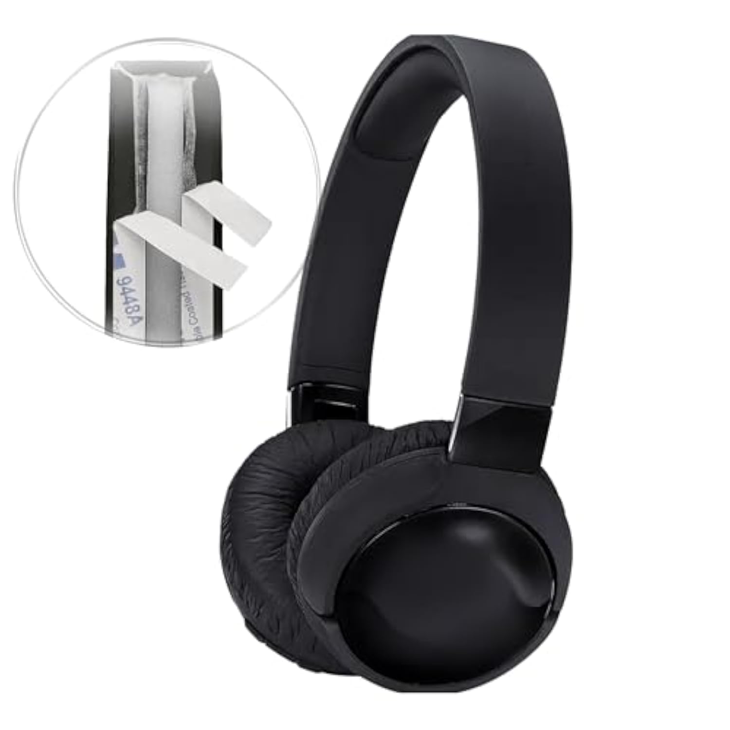 kwmobile Headband Cushion Pad Compatible with JBL Tune 600 / 500BT / 510BT / 520BT / 450 - Headphones PU Leather Cushion - Black