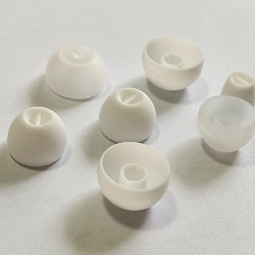 Extra Small (XS) Silicone Earbuds Tips for Small Ear Canal, 6 Pairs Universal Replacement Tips fit 4.0mm-6mm Nozzles - Comfort Fit (White)