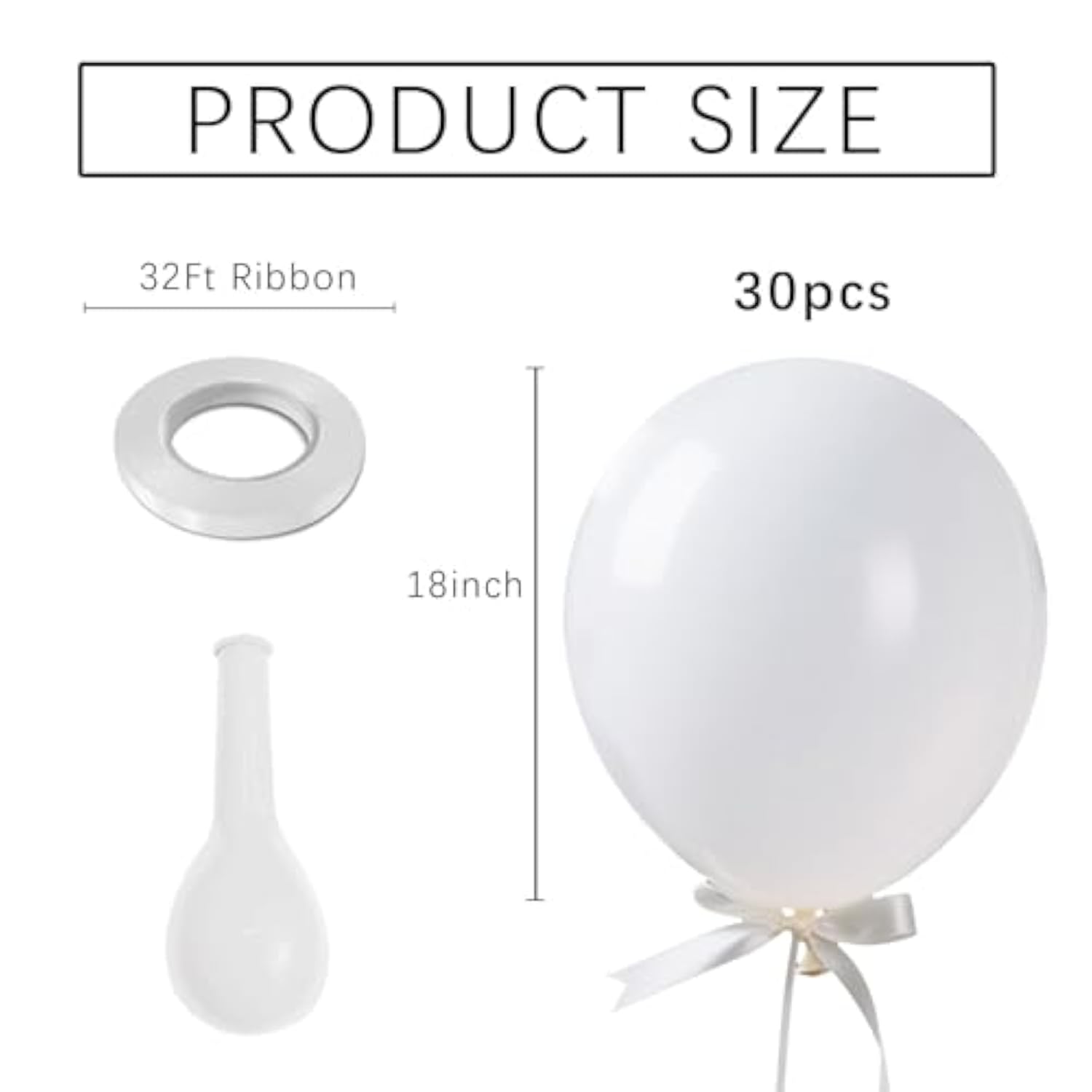 White Balloons Birthday Decorations 30 Pack 18 Inch Round Wedding Ballons For White Themed Wedding Graduation Birthday Party Backdrop 4Th Of July Decorations Independence Day