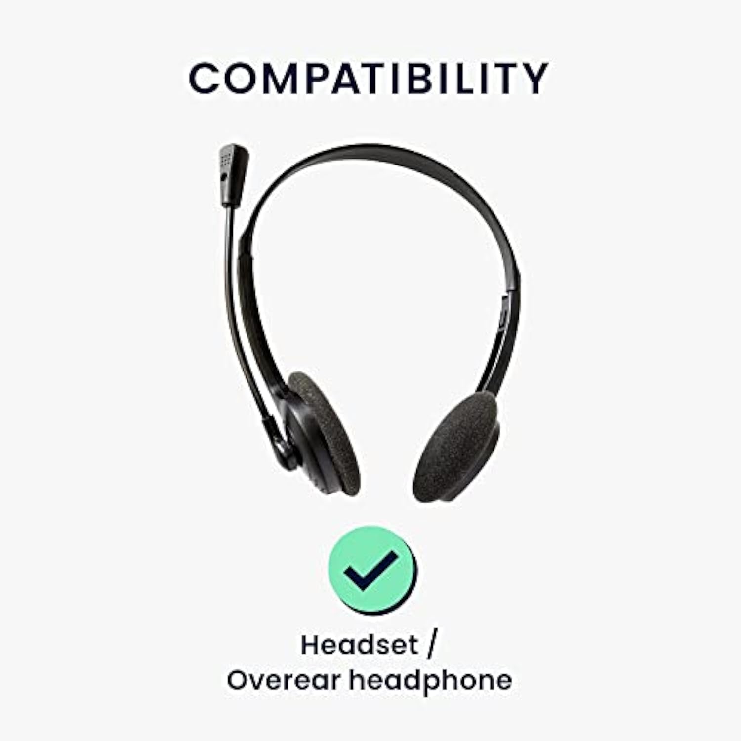 kwmobile Pads for Headset/Overear Headphone Headphone Ear Covers (Set of 4) - Inner Size of 2.9 inches (7.5 cm) - Black