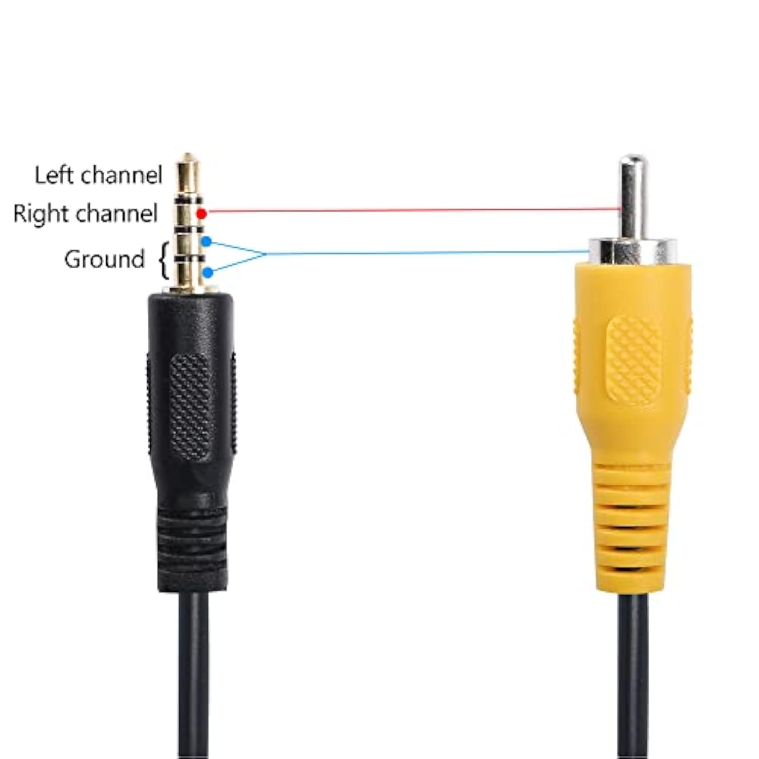 3.5 Mm To Rca Video Cable 1/8 Inch Male Plug To Rca Male Audio Adapter Cable F