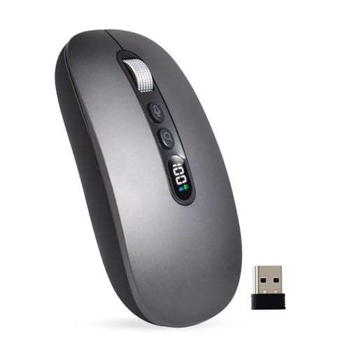 Ai Wireless Mouse With Voice & Audio Recorder Wireless Bluetooth Mouse For Macbook/Pc/Laptop,Silent Design,2.4Ghz Usb-C Rechargeable, Ai Writing/Summarize/Translate Office & Study