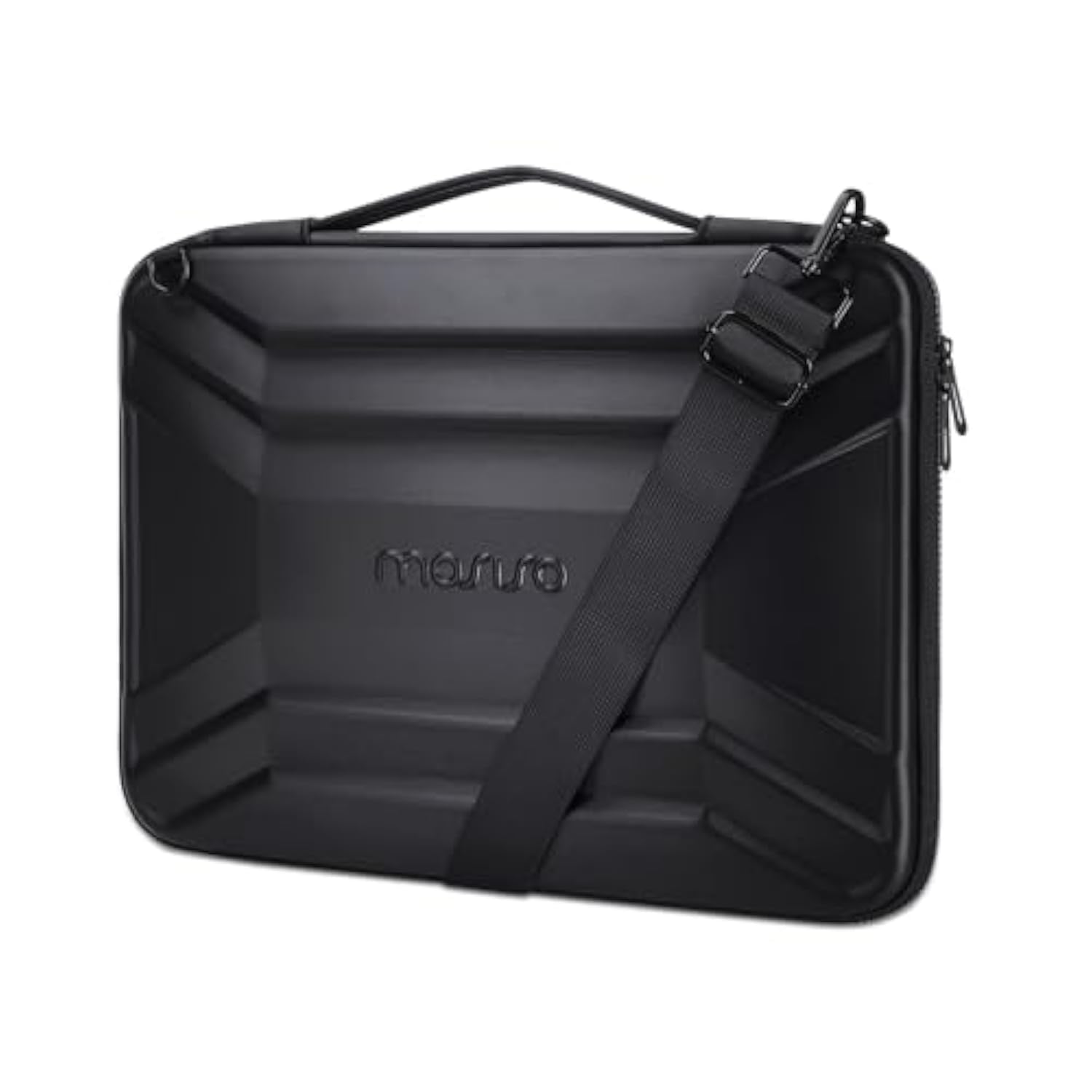 MOSISO 15-15.6 inch Hard Shell Laptop Sleeve Shoulder Bag, Waterproof Shockproof Protective Symmetrical Trapezoid EVA Computer Bag Carrying Case Compatible with MacBook Pro 16, HP, Dell Notebook,Black