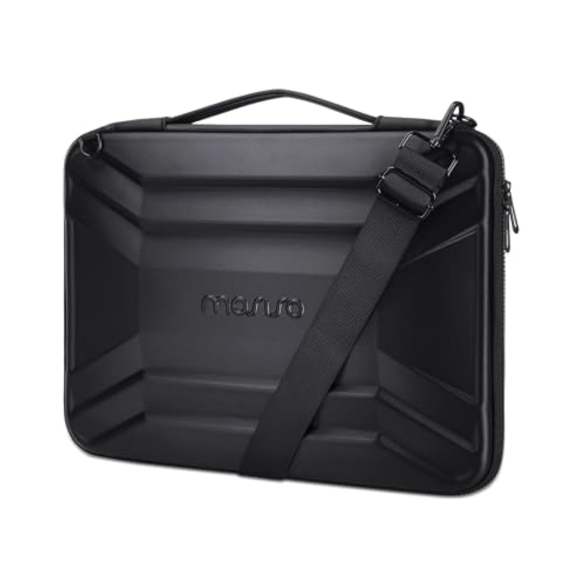 MOSISO 15-15.6 inch Hard Shell Laptop Sleeve Shoulder Bag, Waterproof Shockproof Protective Symmetrical Trapezoid EVA Computer Bag Carrying Case Compatible with MacBook Pro 16, HP, Dell Notebook,Black