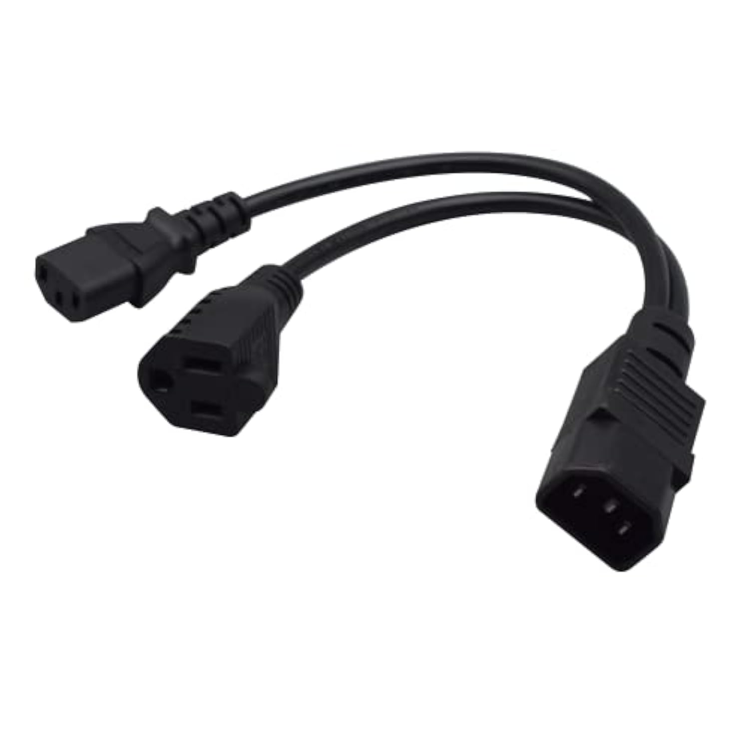 Iec 320 C14 To C13+5-15R Y Split Short Power Adapter Cord Iec 320 C14 Male To C13/Nema 5-15R Female Y Split Power Cord 0.32M/1Ft