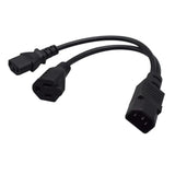 Iec 320 C14 To C13+5-15R Y Split Short Power Adapter Cord Iec 320 C14 Male To C13/Nema 5-15R Female Y Split Power Cord 0.32M/1Ft